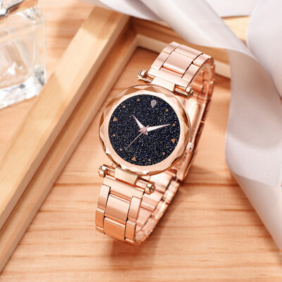 

RM Fashion Luxurious MultiAngle Raise Ladie Steel Belt Star Sky Dial Quartz Watch