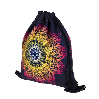 

Drawstring Bags Girls School Backpack Mandala Abstract Printed Ladies Travel Storage Bag Beach Pouch Backpacks For Women