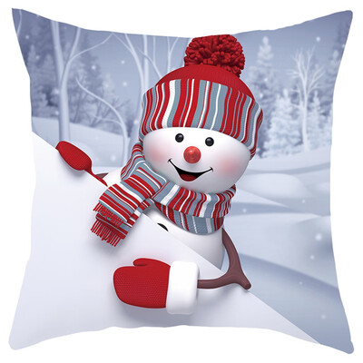 

〖Follure〗Christmas Sofa Pillow Case 3D Snowman Cushion Cover Decorative Covers