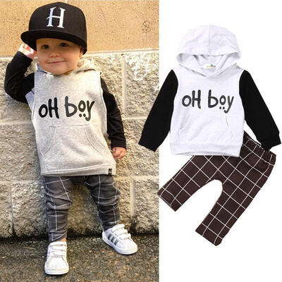 

Cute Baby Boy Tracksuit Sweatshirt TopsLong Pants 2pcs Outfits Clothes Set 0-4Y