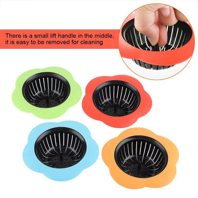 

Greensen 4PCS Flower Shaped Plastic Basin Sink Strainer Drain Stopper Kitchen Bathroom Accessories