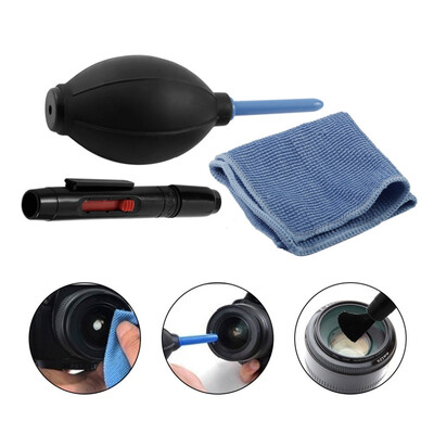 

〖Follure〗3 in 1 Lens Cleaning Cleaner Dust Pen Blower Cloth Kit For DSLR VCR Camera