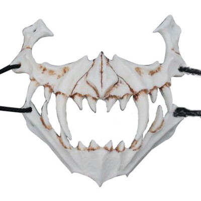 

Resin Bone Mask Japanese Gods Style Cosplay Mask Half Face Covered Prom Performance Art Mask Halloween Costume Accessories