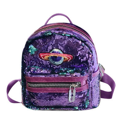 

Planet Sequins Backpacks Women Girl Travel Bags Bling Shiny School Rucksack