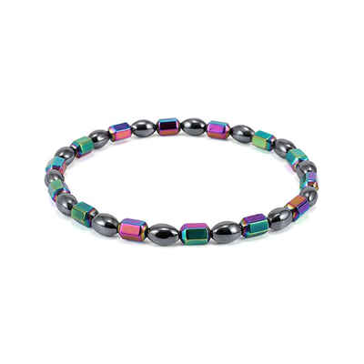 

Women Magnetic Ellipse Black Gallstone Hematite Bead Colorful Anklets Plating AB Color Foot Chain