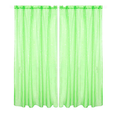 

Star Print Tulle Curtains Window Drape Sheer for Home Living Room Bedroom