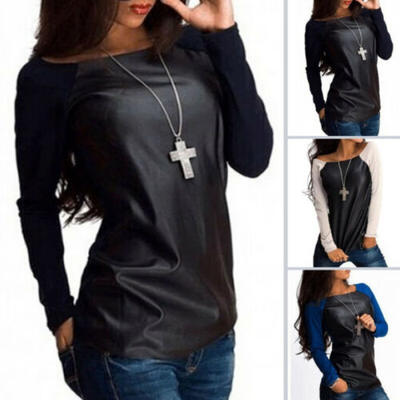 

New Women Summer Loose Top Long Sleeve Blouse Ladies Casual Tops T-Shirt