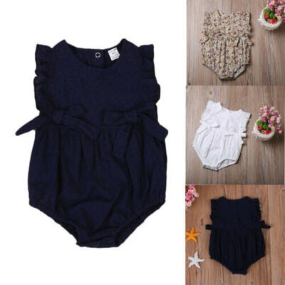 

US Newborn Baby Girls Ruffle One-Pieces Romper Bodysuit Jumpsuit Outfits Sunsuit