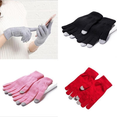 

Warm Women Wool Stretch Touch Screen Gloves Knit Mittens Winter Accessories