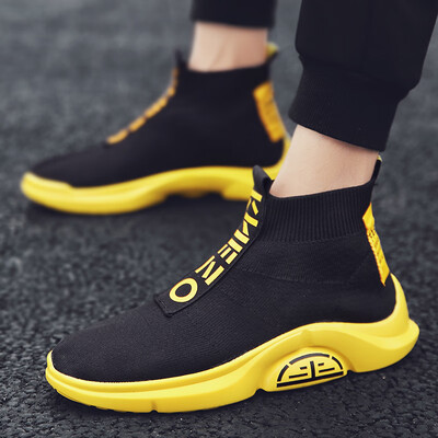 

Summer high shoes mens sports&leisure socks tide shoes breathable Martin boots shoes Korean version of the trend Gaobang mens shoes