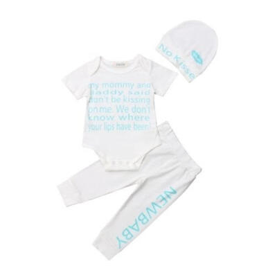 

Toddler Baby Boy Girls Letter Print Romper Jumpsuit BodysuitPants Outfits Set