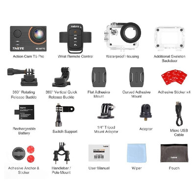 

ThiEYE T5 Pro 4K60FPS Sports Action Camera 20MP with 2 Inch LCD Touchscreen 8X Digital Zoom 170° Wide Angle Lens Support 60 Meter