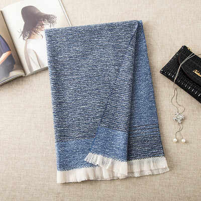 

19 new woven stitching short-strap solid color imitation cashmere scarf female thick section warm shawl striped gift scarf male