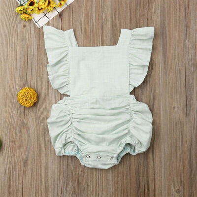 

Sweet Newborn Baby Girl Ruffle Romper Bodysuit Jumpsuit Clothes Outfits Sunsuit