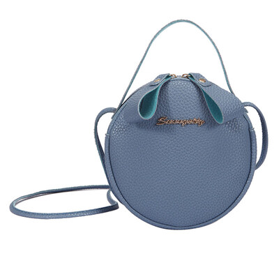 

Fashion Women Round Faux Leather Zipper Mini Tote Pouch Crossbody Shoulder Bag