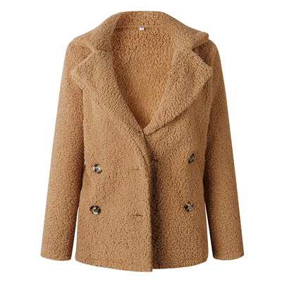 

Fashion Woman Fake Fur Coat Loose Long Sleeve Warm Fleece Suit Jacket Outwear