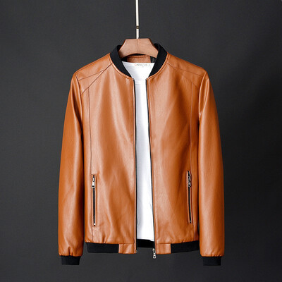 

Mens leather fashion new mens leather jacket slim trend coat