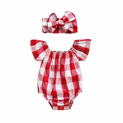 

Toddler Baby Girls Plaid Bodysuit Romper Jumpsuit Sunsuit Clothes