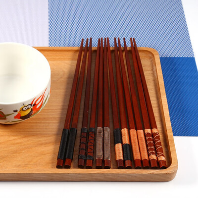 

Greensen 6 Pairs Practical Japanese Style Natural Handmade Wooden Chopsticks Set Pack Gift Tableware