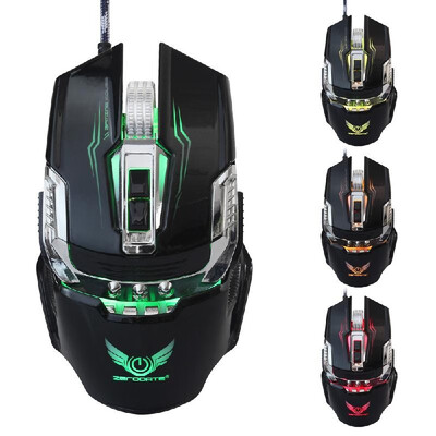 

ZERODATE X900 Gaming Mouse Breathing Light Ergonomic 7 Buttons Wired USB Mechanical Mouse with 3200DPI for PC Gamer Black