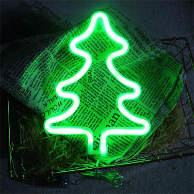 

Creative Christmas Tree Neon Night Light Lamp Strip Pink Operated By BatteryUSB Wall Hanging Home Wedding Decor Neon