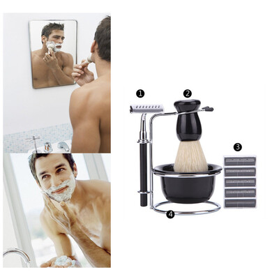 

〖Follure〗Shaving Brush Set Stainless Steel Shaving Stand&Soap Cup Kit Perfect for Men