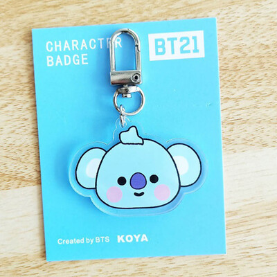 

CAR-TOBBY Kpop BTS Keychain TATA COOKY MANG Pendant Keyring Key Chain Acrylic