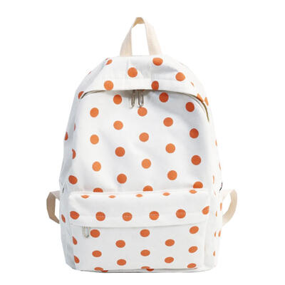 

Women Simple School Bags Travel Backpacks Cute Wave Point Canvas Knapsack