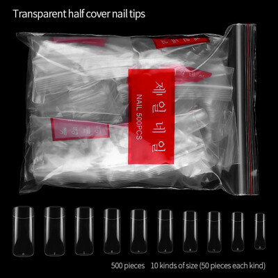 

〖Follure〗Natural Transparent Nail Extension Tape With 500 Half Nail Patch In Bag