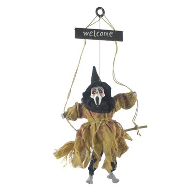 

Halloween LED Light Scary Screaming Skeleton Witch Ornament Haunted House Decor