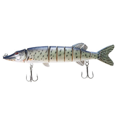 

8" 20cm 66g Lifelike Multi-jointed 8-segement Pike Muskie Fishing Lure Swimbait Crankbait Hard Bait Fish Treble Hook Tackle