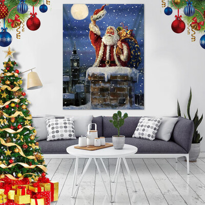 

Gobestart Santa Claus Tapestry Christmas Gift Blanket Wall Hanging Wall Decoration 29x37In