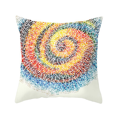 

〖Follure〗Geometric Print Polyester Square Pillow Case Sofa Cushion Cover Home Decor A