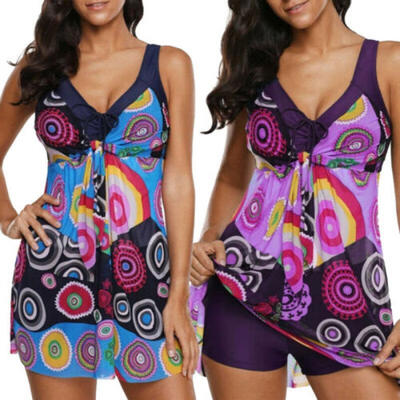 

US Women Summer Plus Size Tankini Swimwear Swimsuit Beachwear Bikini Bathing Top