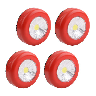 

Gobestart 4Pcs COB Night Light Home Kitchen Under Cabinet Closet Push Stick On Lamp