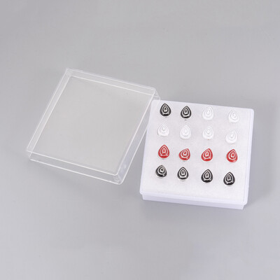 

Plastic Enamel Stud Earrings with Ear Nuts Drop Mixed Color 10x75x3mm Pin 1mm 8pairsbox