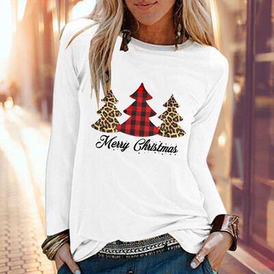 

Tailored Christmas Women Solid Color Print Tops Hooded Pullover Blouse T-Shirts