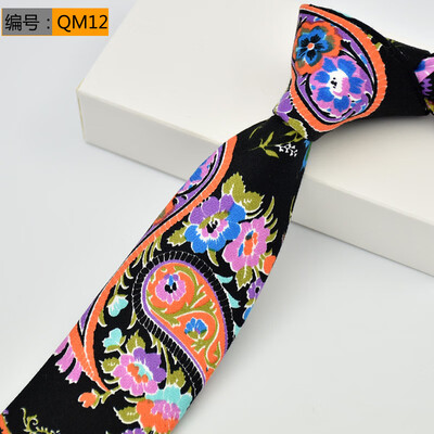 

Cotton Mens Tie Korean Narrow Fashion British Trendy Wedding Groom Wedding Tie Narrow 6CM