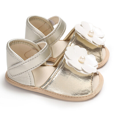 

Newborn Baby Boys Girls Shoes Flower Crib Prewalker Sandals Soft Anti-slip Shoes