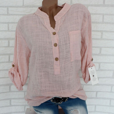 

Fashion Womens Summer V Neck Blouses Loose Baggy Tops Tunic T Shirts Plus Size