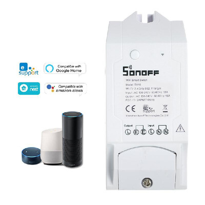 

SONOFF TH16 16A3500W Smart Wifi Switch Monitoring Temperature Humidity Wireless Home Automation Kit Works With Amazon Alexa&f