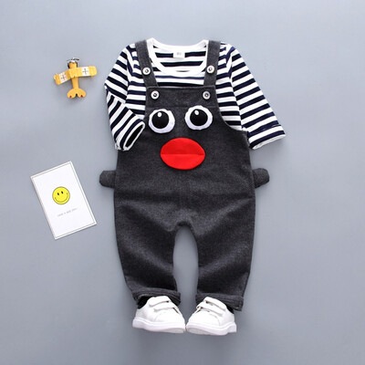

Toddler Kids Baby Boys Girls Stripe T-shirt TopsCartoon Eyes Pants Set Outfits