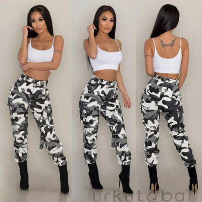 

Womens Camouflage Pants Camo Casual Cargo Joggers Military Army Trousers -3XL