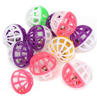 

10pcs Plastic Dual Colors Hollow Balls Jingle Bell Balls DogsCats Hunting Toys 4cm