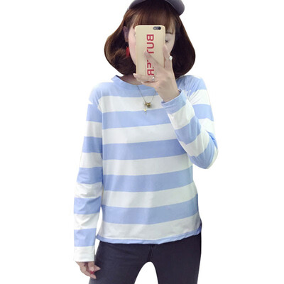 

Long Sleeve Striped Womens T-shirt Autumn Female T-shirt Tops Tees