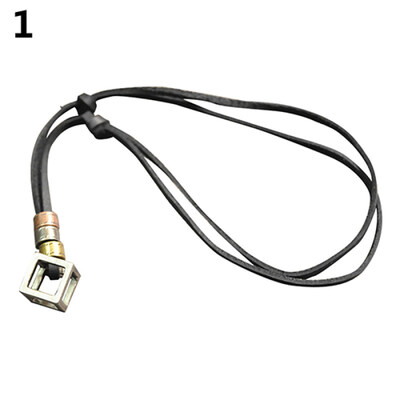 

Mens Womens Punk Retro Style Leather Rope Hollow Cube Pendant Choker Necklace