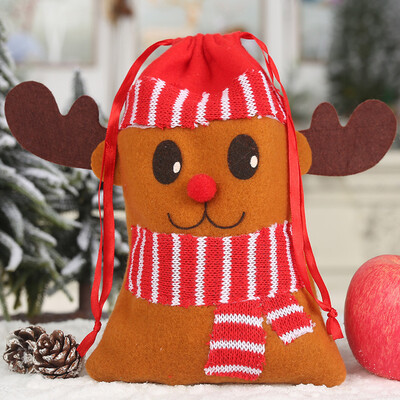 

Siaonvr Christmas Gift Bag Non-Woven Drawstring Candy Treat Stockings Party Holder Pouch