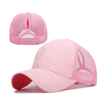 

7 Colors Ponytail Mesh Baseball Cap For Women Girls Summer Fashion Casual Cotton Camo Sun Hats