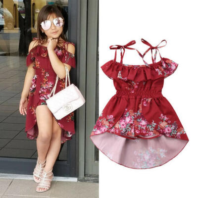 

Toddler Kids Baby Girl Off The Shoulder Dress Romper Jumpsuit Playsuit Sunsuit