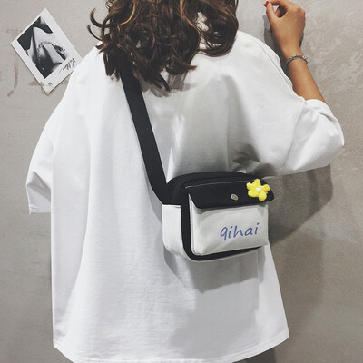 

Ins Japanese Harajuku small bag female 2019 new Korean version of the wild single shoulder Messenger bag foreign girl canvas bag